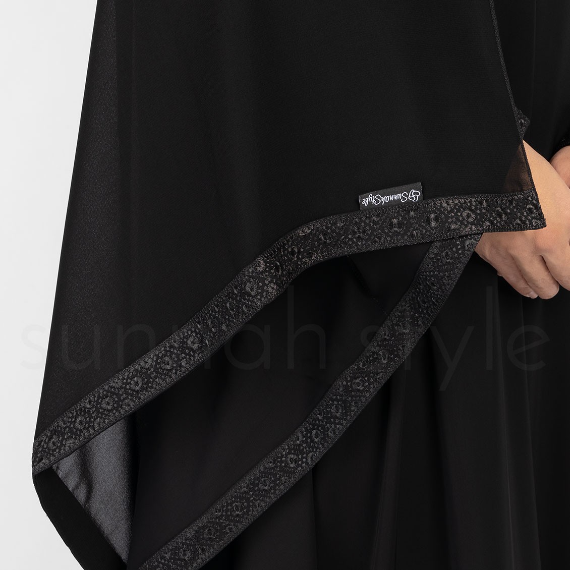 Sunnah Style Obsidian Shayla Embroidered Hijab
